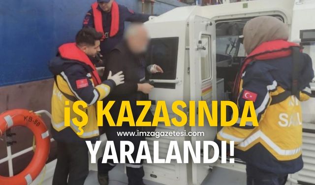 İş kazasında yaralanan şahsın yardımına sahil güvenlik yetişti