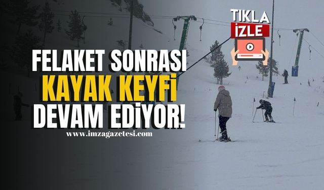 Kartalkaya'da Yangın Felaketi Sonrası Kayak Keyfi Devam Ediyor... | Bolu Haber