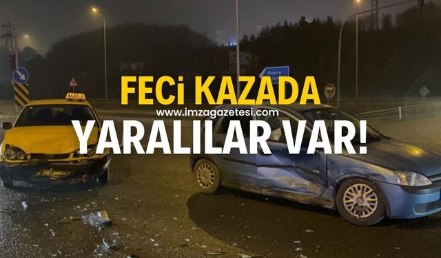 Kavşakta feci kaza! Yaralılar var