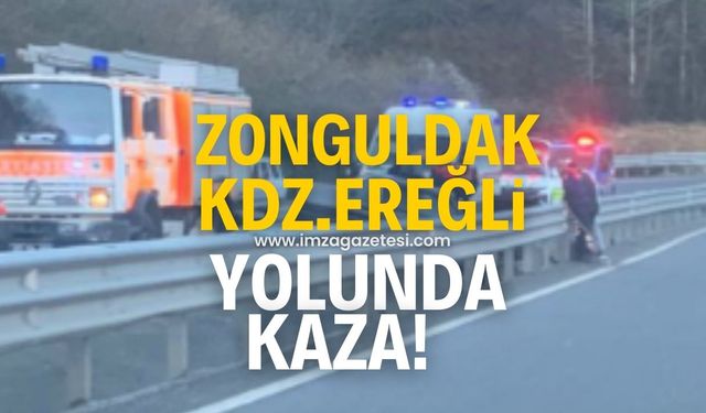 Zonguldak-Ereğli yolunda kaza! Refüje uçtu