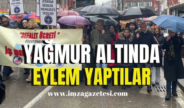 Yağmur altında eylem var!