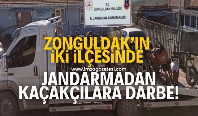 Zonguldak'ın 2 ilçesinde jandarmadan kaçakçılara büyük darbe