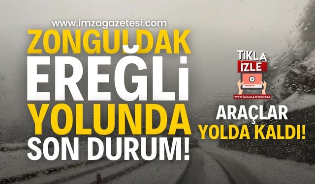 Zonguldak - Ereğli Yolunda Kar Engeli: Araçlar Yolda Kaldı | Zonguldak haber