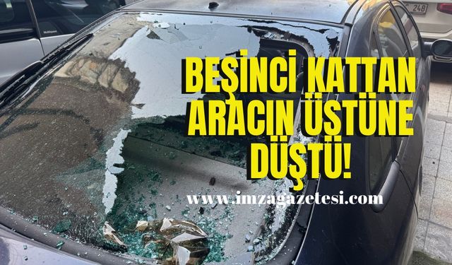 Zonguldak’ta şok olay! Beşinci kattan park halindeki araca düştü