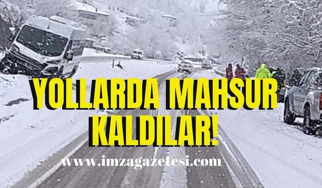 Yollarda mahsur kaldılar, bazıları araçlarını bıraktı!