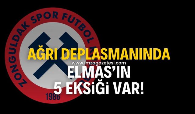 Zonguldakspor’da Ağrı deplasmanında 5 eksik