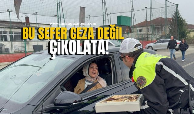 Trafikte sürücülere bu sefer ceza değil çikolata!