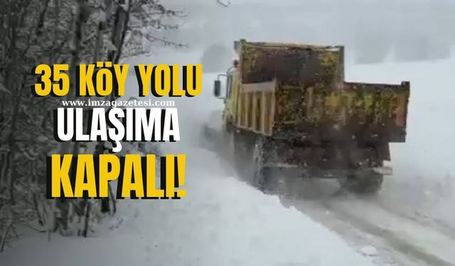Yoğun kar yağışından 35 köy yolu kapalı!
