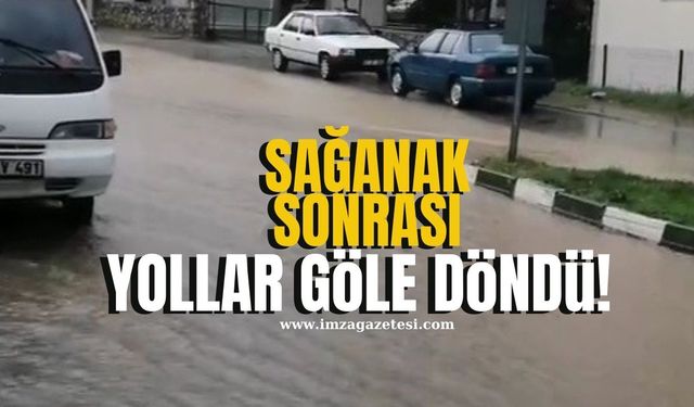 Karabük'te sağanak yağış sonrası yollar göle döndü iş yerlerini su bastı
