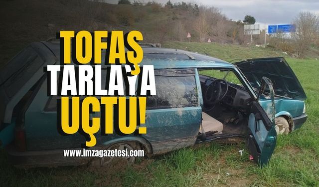 Direksiyon hakimiyetini kaybetti, tarlaya uçtu!