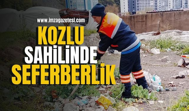 Kozlu sahilinde temizlik seferberliği...