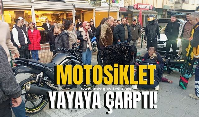 Motosiklet yayaya çarptı! Kadın ağır yaralandı