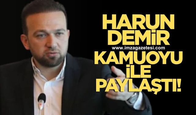 Zonguldakspor FK A.Ş Başkanı Harun Demir kamuoyu ile paylaştı