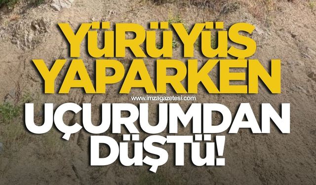 Yürüş yaparken uçurumdan düşen kadın yaralandı