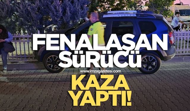 Direksiyon başında fenalaşan sürücü kaza yaptı