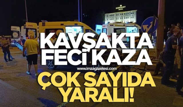 Kavşakta feci kaza! 2'si ağır 7 yaralı
