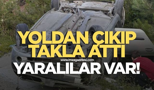 Kontrolden çıkan otomobil takla attı! Yaralılar var