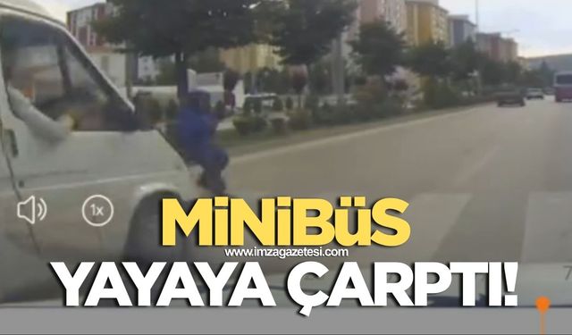 Minibüs yayaya çarptı