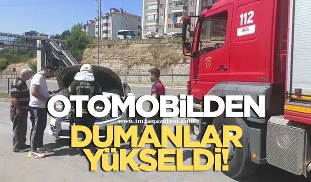 Otomobilden dumanlar yükseldi
