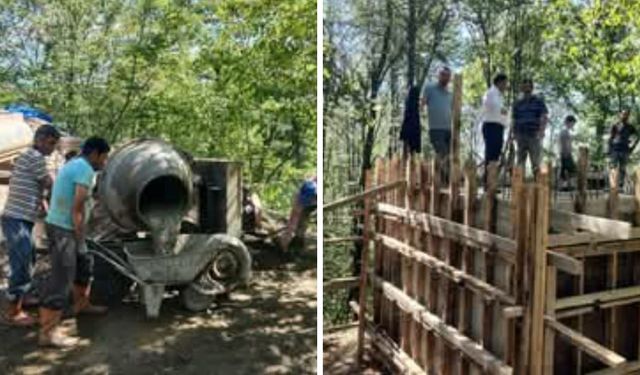 GÜMELİ’DE 50 TONLUK SU DEPOSU İNŞAATI TAM GAZ DEVAM EDİYOR...