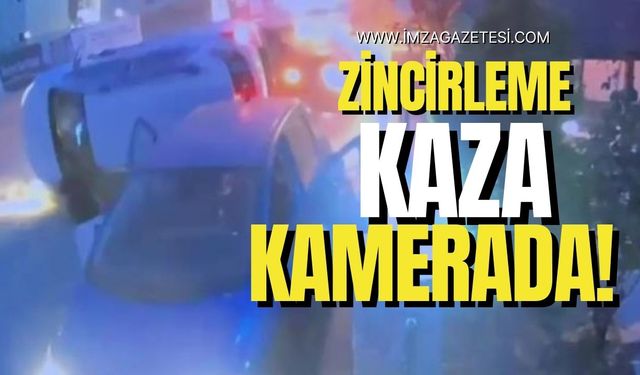 Zincirleme kaza kamerada...
