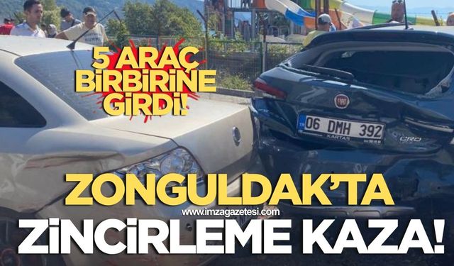 Zonguldak'ta zincirleme kaza! 5 araç birbirine girdi