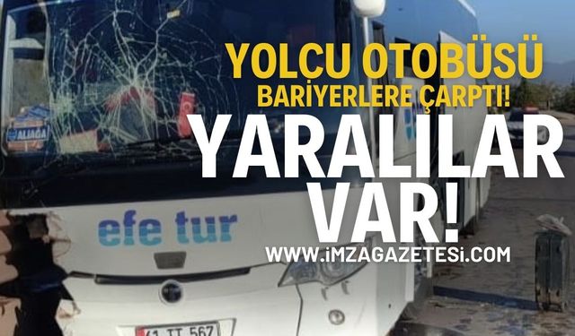 Yolcu Otobüsü Köprü Bariyerlerine Çarptı! 1 Yaralı!