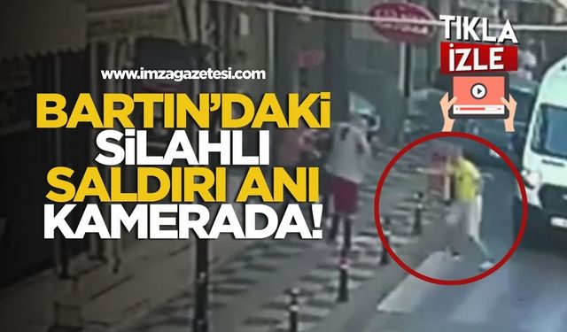 Bartın'daki silahlı saldırı anı güvenlik kamerasında!