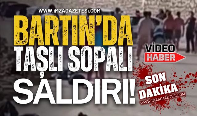 Bartın'da Çivili Sopalı- Taşlı Saldırı Anı!
