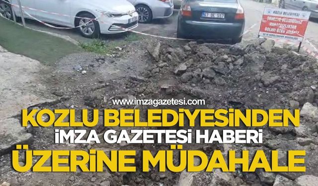 Kozlu Belediyesinden İMZA Gazetesi haberi üzerine müdahale…