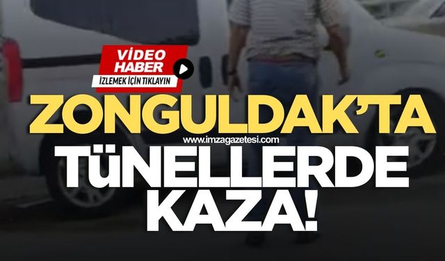 Zonguldak'ta tünellerde kaza! Beton bariyerlere çarptı
