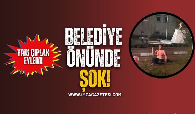 Belediye Önünde Şok Eylem! “İş İstiyorum!” Diye Bağırarak Kendine Zarar Verdi!