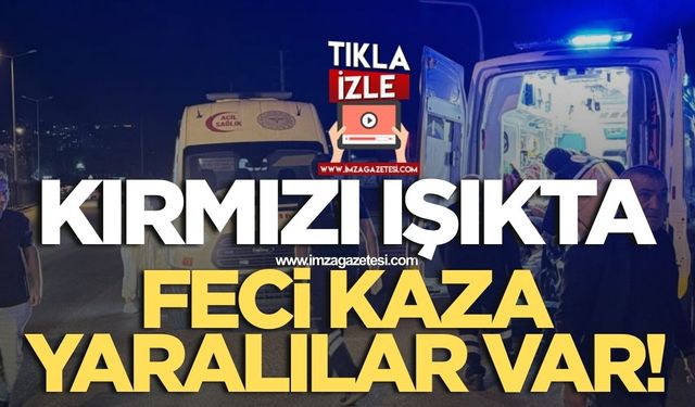 Kırmızı ışıkta feci kaza! Yaralılar var