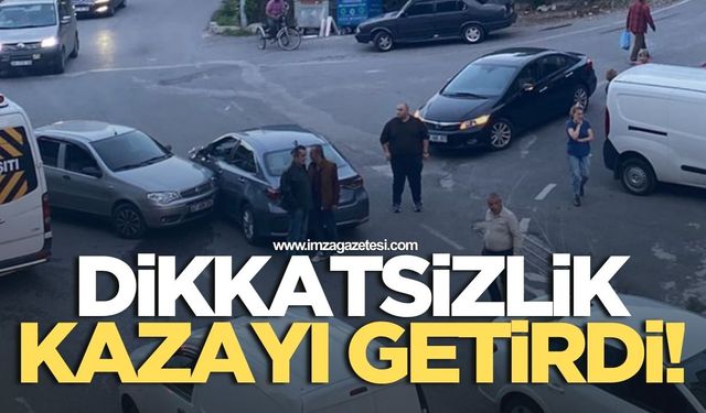 Kozlu'da dikkatsizlik kaza getirdi