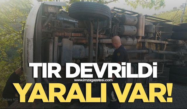 Kozlu'da Kaza Tır Devrildi