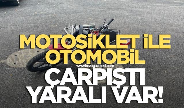 Motosiklet ile otomobil çarpıştı! Yaralı var
