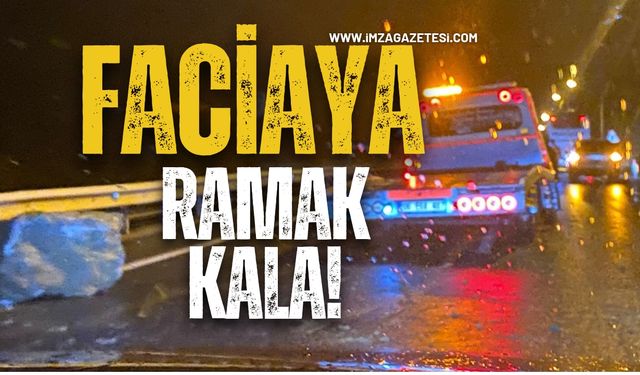 Zonguldak Hastane Yolunda Faciadan dönüldü! Heyelan kaza getirdi...