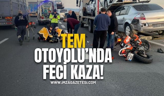 TEM Otoyolu’nda Feci Kaza!
