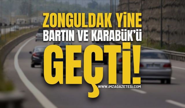 Zonguldak, Bartın ve Karabük'ü Geçti!