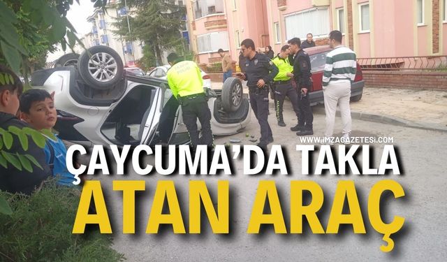 Çaycuma'da Takla Atan Araç
