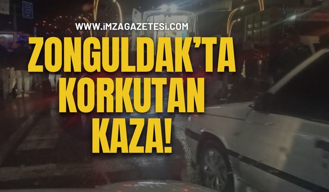 Zonguldak'ta Motosiklet Kazası 1 yaya yaralandı