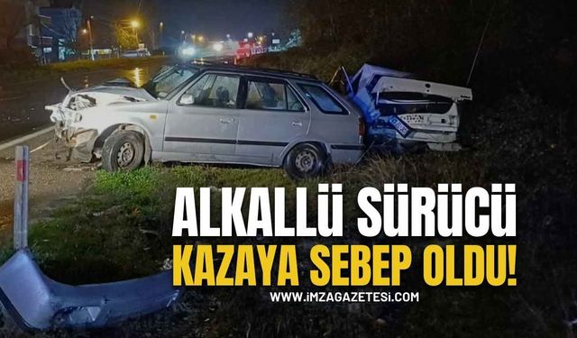 Gece Yarısı Kaza: Alkollü Sürücü Ortalığı Birbirine Kattı