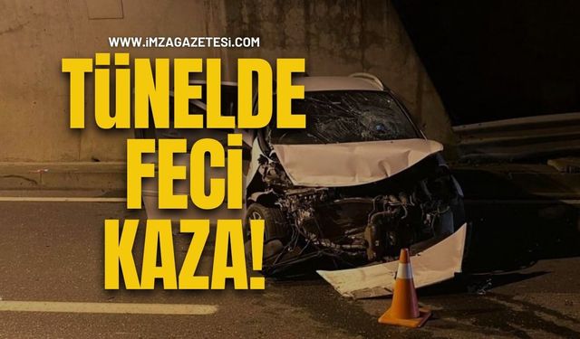 Tünelde Feci Kaza! Otomobil Refüje Çarptı, 4 Yaralı