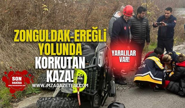 Zonguldak-Ereğli Yolunda Korkutan Kaza!
