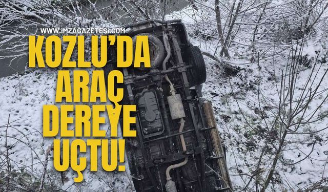 Kozlu’da Kontrolden Çıkan Araç Dereye Uçtu!