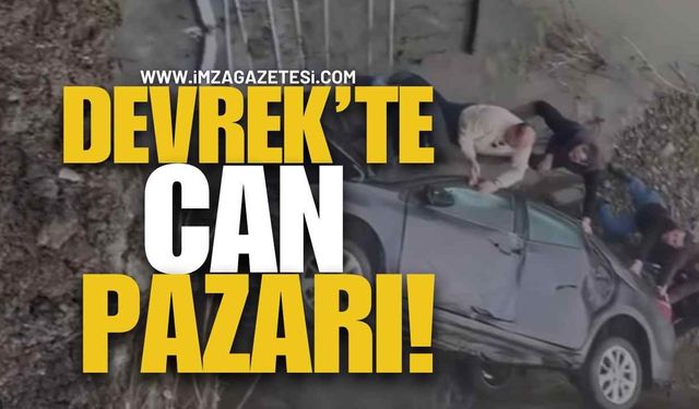 Devrek'te Otomobil Dereye Uçtu! Can Pazarı Yaşandı