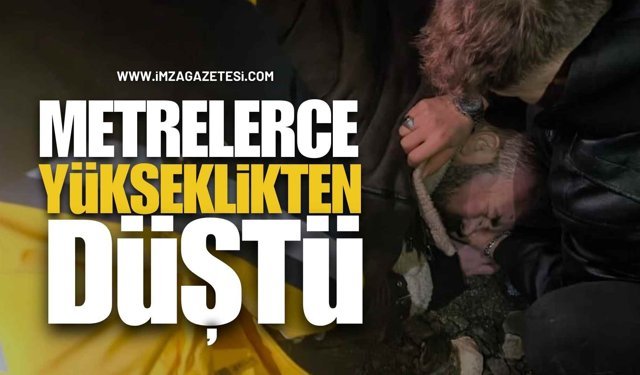 Alaplı'da Korkutan Olay! Metrelerce Yükseklikten Düştü