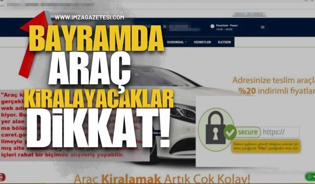 Bayramda Araç Kiralayacaklar Dikkat!