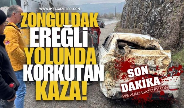 Zonguldak-Ereğli Yolunda Korkutan Kaza!