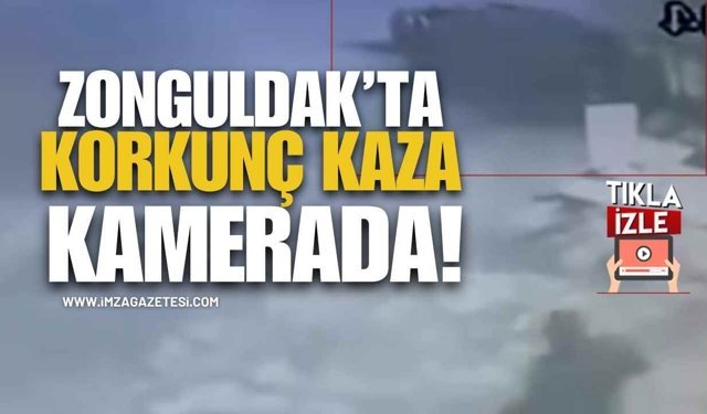 Zonguldak'ta Korkunç Kaza Kamerada! Beton Bariyere Çarpan Otomobil Savruldu